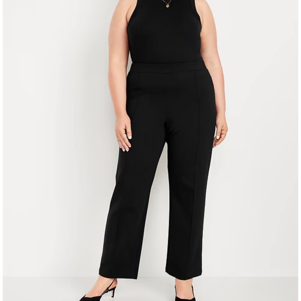 Old Navy Stevie Straight Pants Navy Captain Extra High-Rise Ponte Women Plus 2X